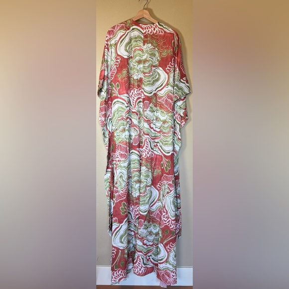 Andrea Iyamah Gamba Abstract Mushroom Red Cream Patterned Kimono NWT O/S - Picture 4 of 9